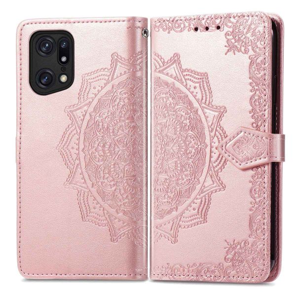 imoshion Etui de téléphone Mandala Oppo Find X5 5G - Rose Dorée