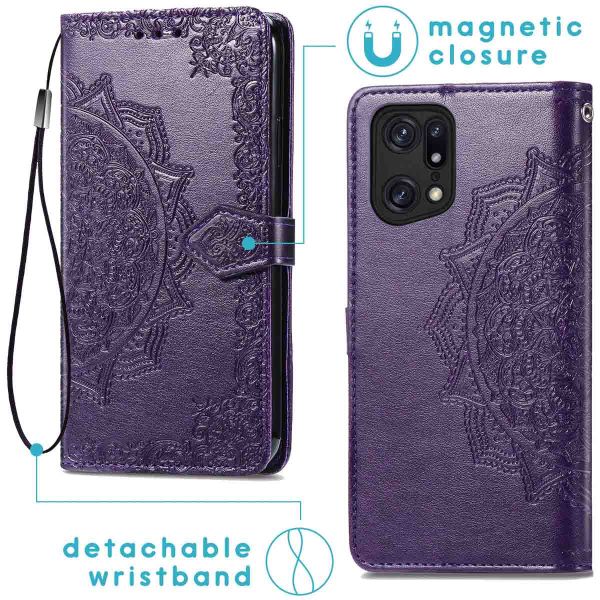 imoshion Etui de téléphone Mandala Oppo Find X5 5G - Violet