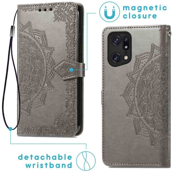 iMoshion Etui de téléphone Mandala Oppo Find X5 5G - Gris