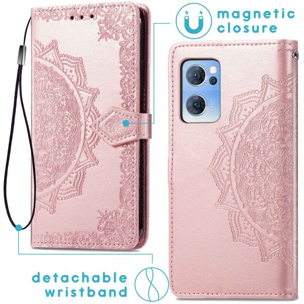 imoshion Etui de téléphone Mandala Oppo Find X5 Lite 5G - Rose Dorée