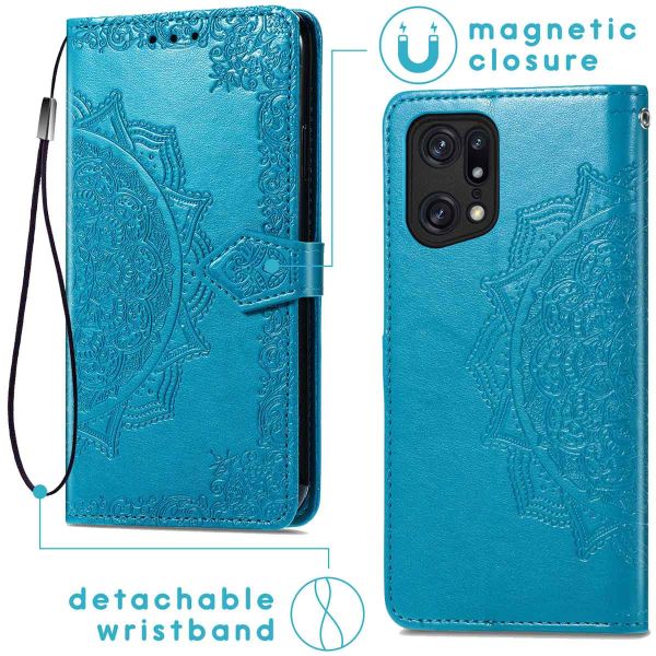 imoshion Etui de téléphone Mandala Oppo Find X5 Pro 5G - Turquoise