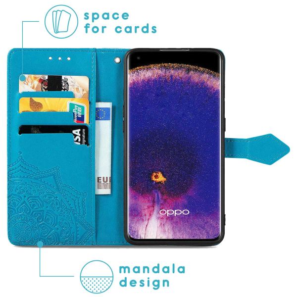 iMoshion Etui de téléphone Mandala Oppo Find X5 Pro 5G - Turquoise