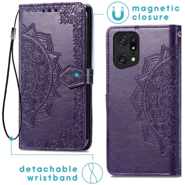 iMoshion Etui de téléphone Mandala Oppo Find X5 Pro 5G - Violet