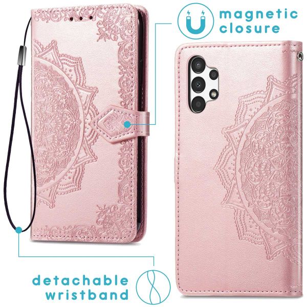 imoshion Etui de téléphone portefeuille Mandala Samsung Galaxy A13 (4G) - Rose Dorée