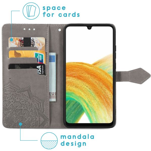 imoshion Etui de téléphone portefeuille Mandala Samsung Galaxy A13 (4G) - Gris