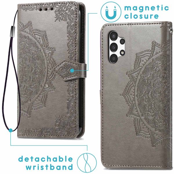 imoshion Etui de téléphone portefeuille Mandala Samsung Galaxy A13 (4G) - Gris