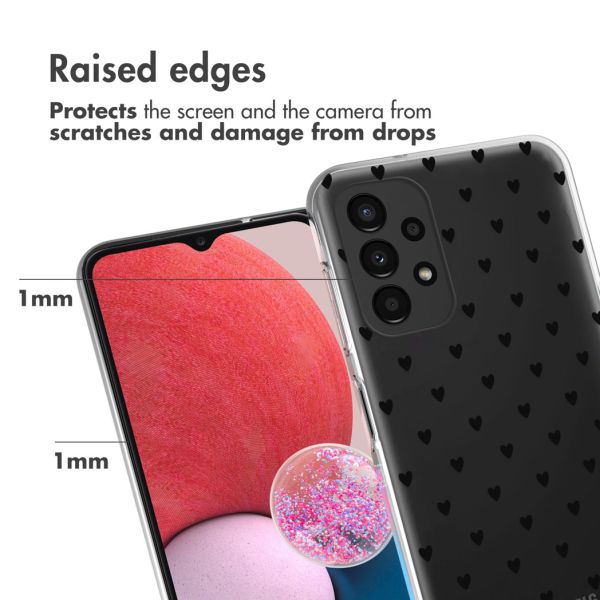 imoshion Coque Design Samsung Galaxy A13 (4G) - Hearts All Over Black