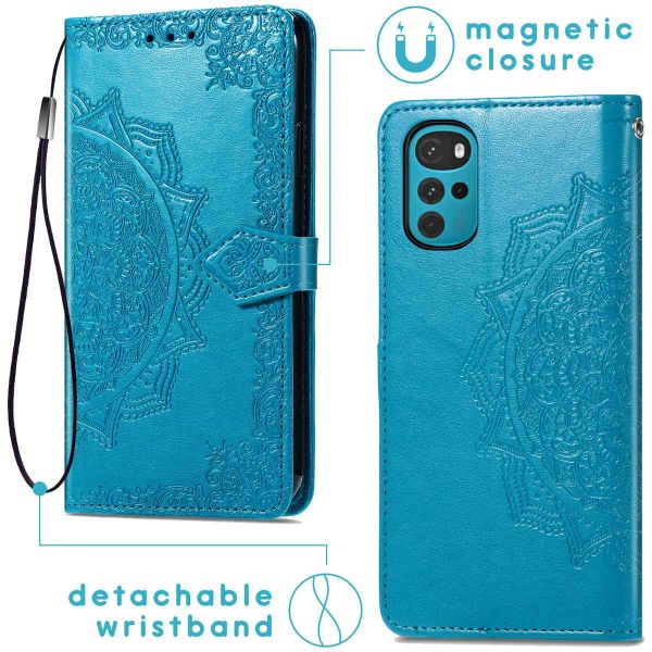 imoshion Etui de téléphone portefeuille Mandala Motorola Moto G22 - Turquoise