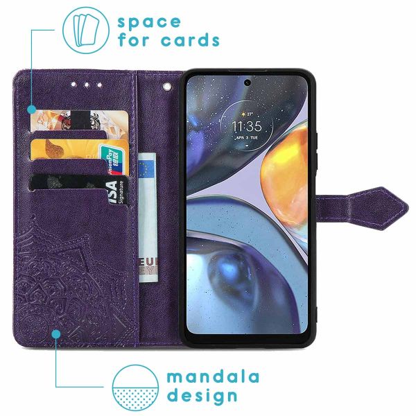 imoshion Etui de téléphone portefeuille Mandala Motorola Moto G22 - Violet