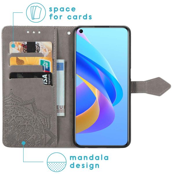 imoshion Etui de téléphone portefeuille Mandala Oppo A76 (4G) - Gris