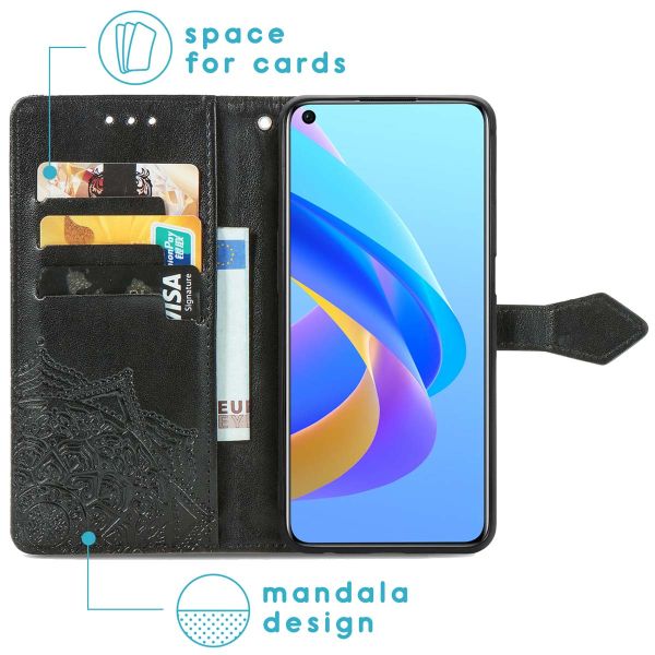 imoshion Etui de téléphone portefeuille Mandala Oppo A76 (4G) - Noir