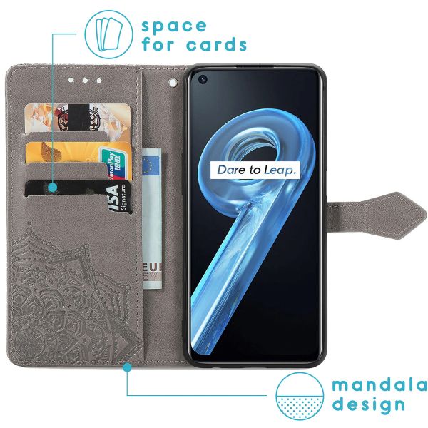 imoshion Etui de téléphone portefeuille Mandala Realme 9i - Gris