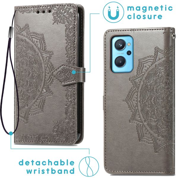 imoshion Etui de téléphone portefeuille Mandala Realme 9i - Gris