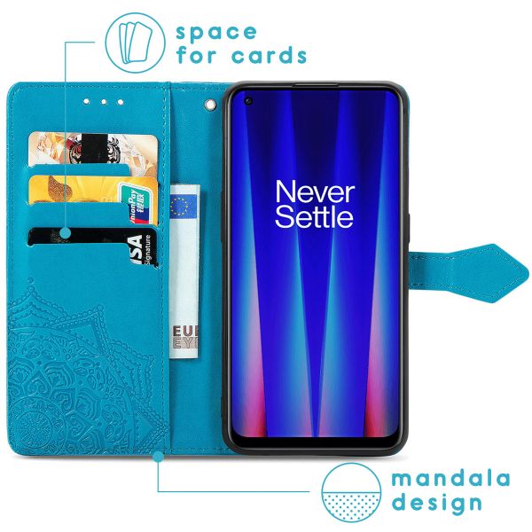 imoshion Etui de téléphone portefeuille Mandala OnePlus Nord CE 2 5G - Turquoise