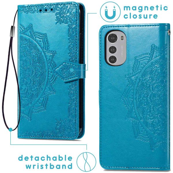 imoshion Etui de téléphone portefeuille Mandala Motorola Moto E32 / E32s - Turquoise