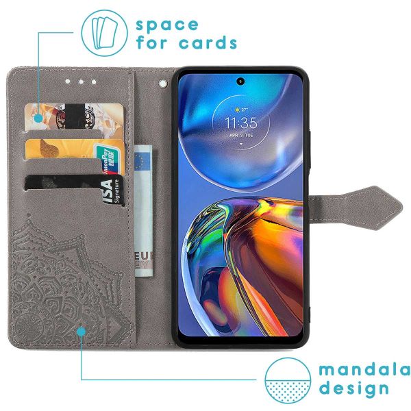 imoshion Etui de téléphone portefeuille Mandala Motorola Moto E32 / E32s - Gris