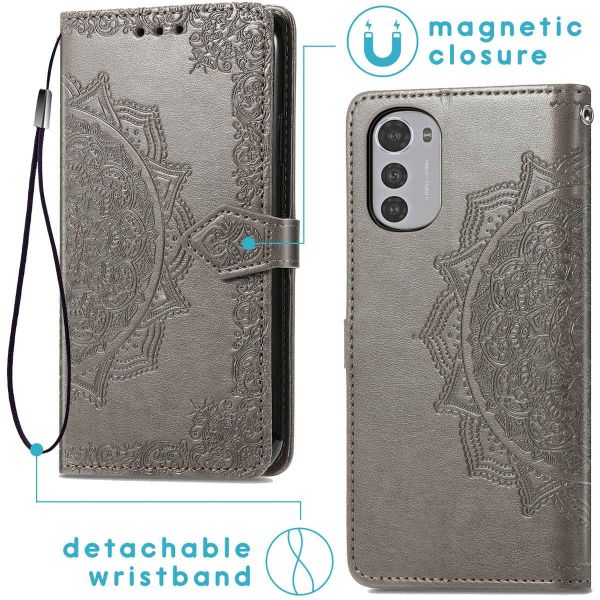 imoshion Etui de téléphone portefeuille Mandala Motorola Moto E32 / E32s - Gris