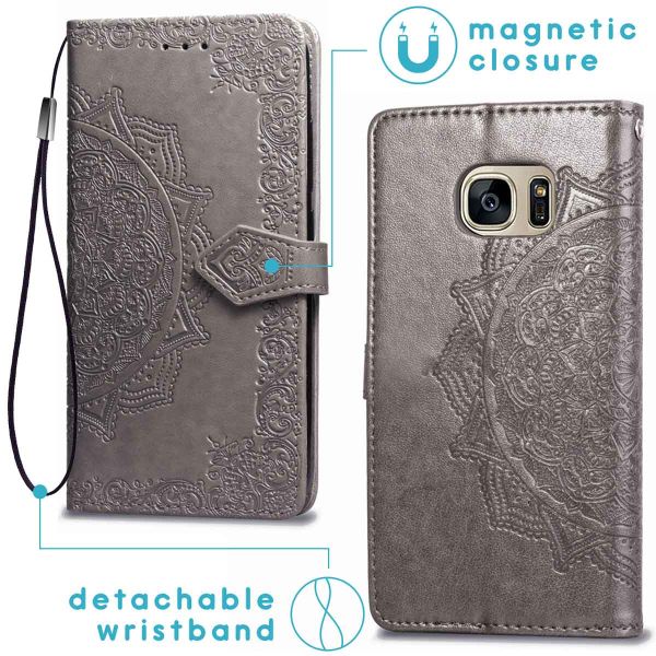 iMoshion Etui de téléphone portefeuille Mandala Samsung Galaxy S7 - Gris