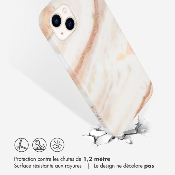 Selencia Aurora Coque Fashion iPhone 14 Plus - ﻿Coque durable - 100 % recyclée - Marbre Blanc