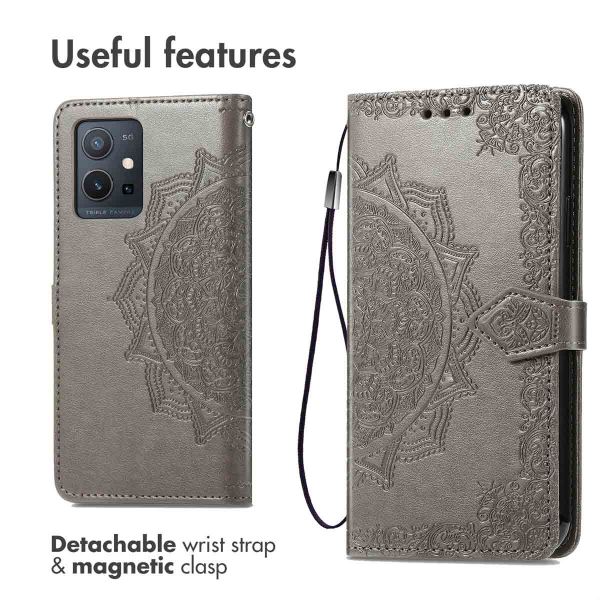 imoshion Etui de téléphone portefeuille Mandala Oppo A77 - Gris