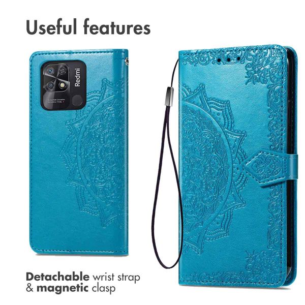 iMoshion Etui de téléphone portefeuille Mandala Xiaomi Redmi 10C - Turquoise