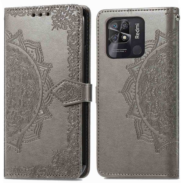 imoshion Etui de téléphone portefeuille Mandala Xiaomi Redmi 10C - Gris