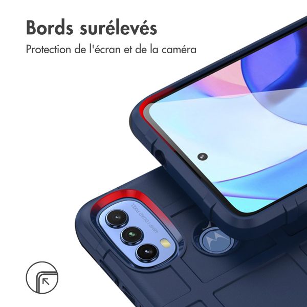 iMoshion Coque Arrière Rugged Shield Motorola Moto E20 / E30 / E40 - Bleu foncé