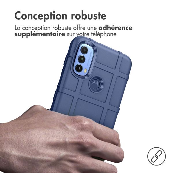 iMoshion Coque Arrière Rugged Shield Motorola Moto E20 / E30 / E40 - Bleu foncé