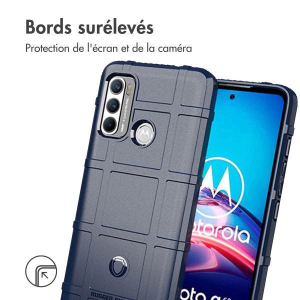 iMoshion Coque Arrière Rugged Shield Motorola Moto G60 - Bleu foncé