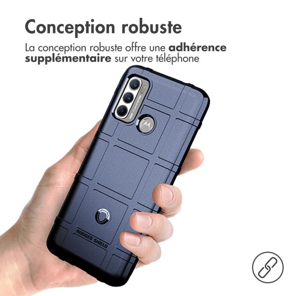 iMoshion Coque Arrière Rugged Shield Motorola Moto G60 - Bleu foncé