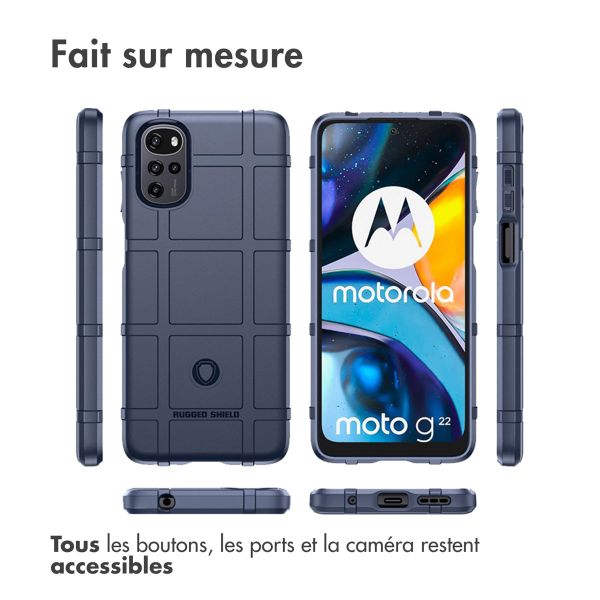 imoshion Coque Arrière Rugged Shield Motorola Moto G22 / E32 / E32s - Bleu foncé