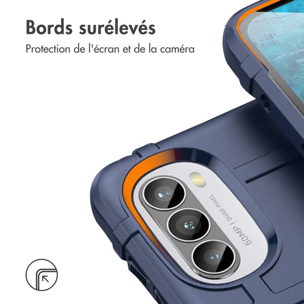 iMoshion Coque Arrière Rugged Shield Motorola Moto G52 / G82 - Bleu foncé