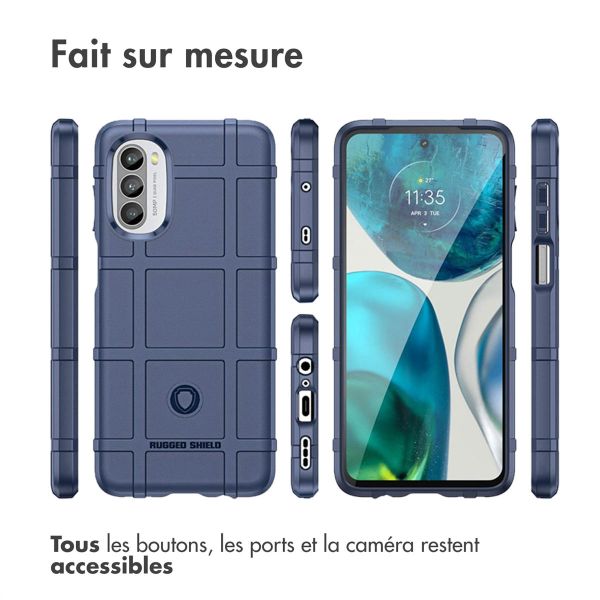 iMoshion Coque Arrière Rugged Shield Motorola Moto G52 / G82 - Bleu foncé