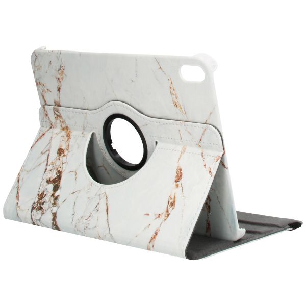 imoshion Coque tablette Design rotatif à 360° iPad 10 (2022) 10.9 pouces - White Marble