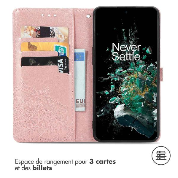 imoshion Etui de téléphone portefeuille Mandala OnePlus 10T - Rose Dorée