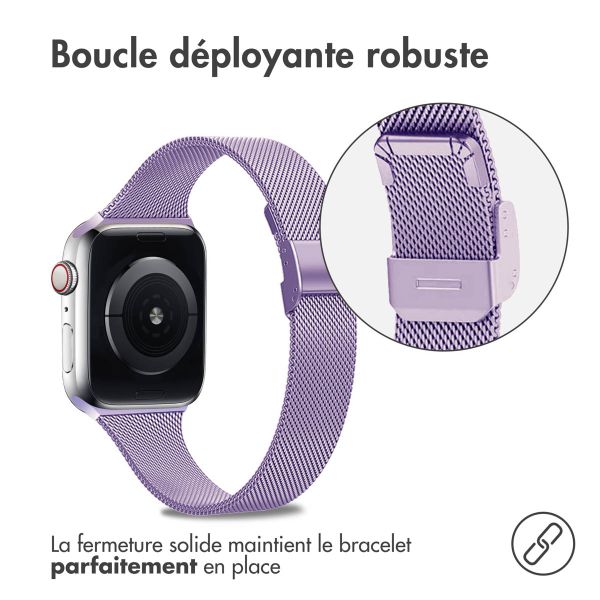 imoshion Bracelet pliant Milanese Apple Watch Series 1-9 / SE - 38/40/41 mm / Series 10 - 42 mm - Violet