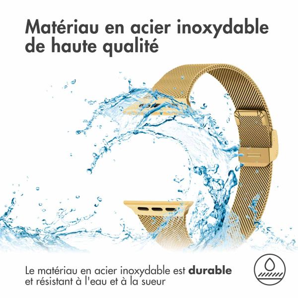 imoshion Bracelet pliant Milanese Apple Watch Series 1-10 / SE / Ultra (2) - 42/44/45/46/49 mm - Dorée