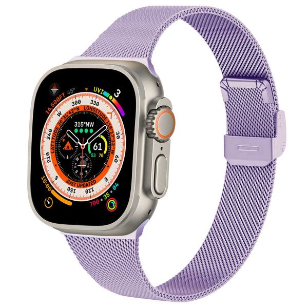 iMoshion Bracelet pliant Milanese Apple Watch Series 1-9 / SE / Ultra (2) - 42/44/45/49 mm - Violet