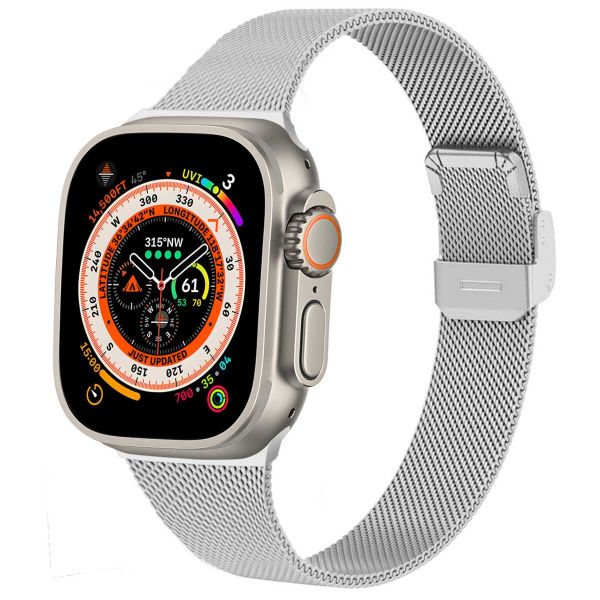 iMoshion Bracelet pliant Milanese Apple Watch Series 1-9 / SE / Ultra (2) - 42/44/45/49 mm - Argent