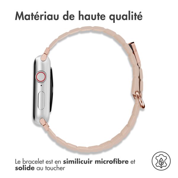 imoshion Bracelet en cuir magnétique Apple Watch Series 1-9 / SE - 38/40/41 mm / Series 10 - 42 mm - Beige