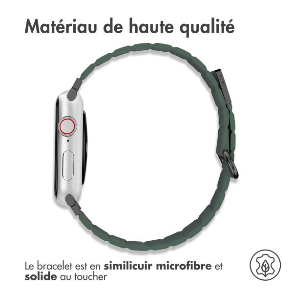 imoshion Bracelet en cuir magnétique Apple Watch Series 1-9 / SE - 38/40/41 mm / Series 10 - 42 mm - Vert