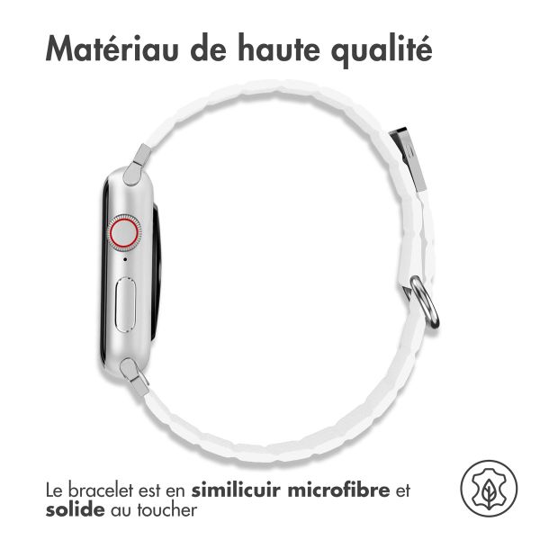 imoshion Bracelet en cuir magnétique Apple Watch Series 1-9 / SE - 38/40/41 mm / Series 10 - 42 mm - Blanc