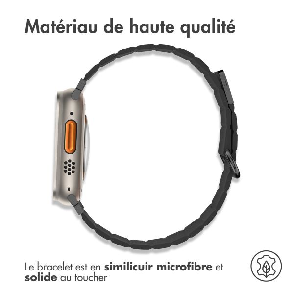 iMoshion Bracelet en cuir magnétique Apple Watch Series 1-9 / SE / Ultra (2) - 42/44/45/49 mm - Noir