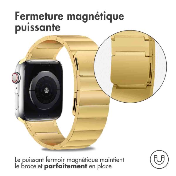 Selencia Bracelet magnétique en acier Apple Watch Series 1-9 / SE - 38/40/41mm - Dorée