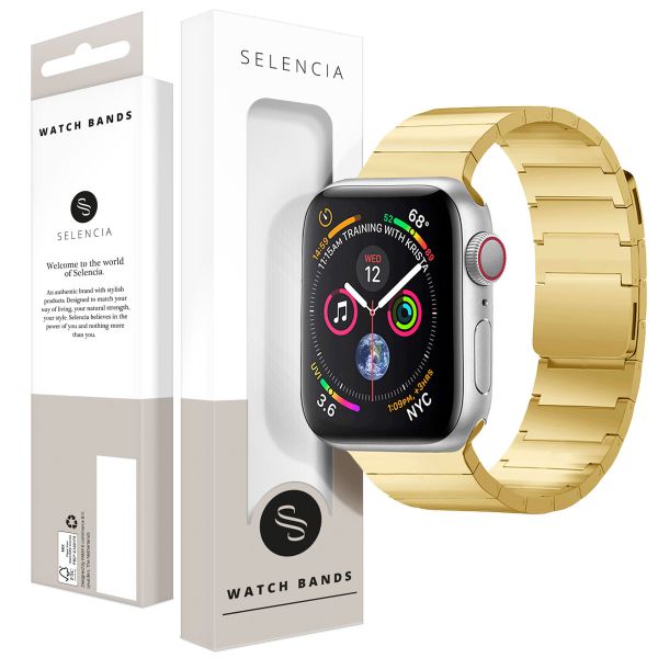 Selencia Bracelet magnétique en acier Apple Watch Series 1-9 / SE - 38/40/41mm - Dorée