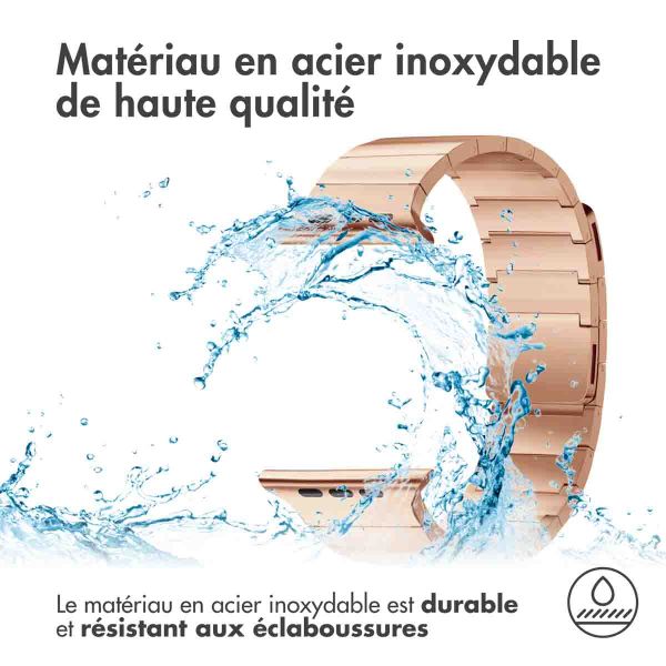 Selencia Bracelet magnétique en acier Apple Watch Series 1-10 / SE / Ultra (2) - 42/44/45/46/49 mm - Rosé Dorée