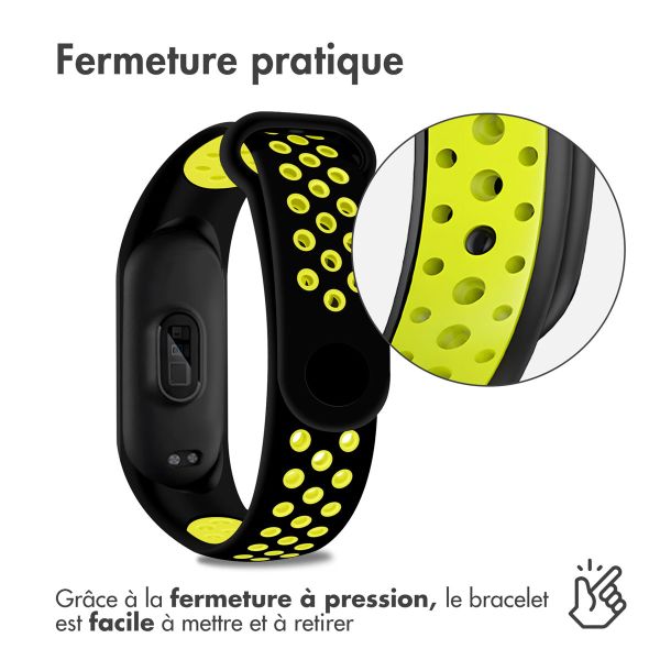 iMoshion Bracelet sportif en silicone Xiaomi Mi Band 7 - Noir / Lime