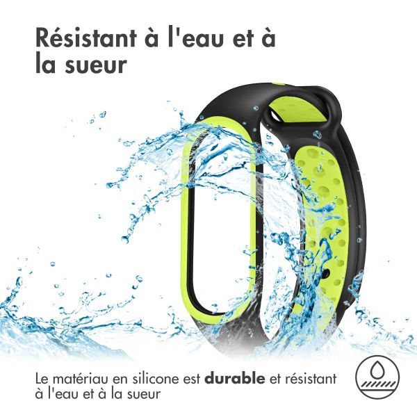 imoshion Bracelet sportif en silicone Xiaomi Mi Band 5 / 6 - Noir / Lime