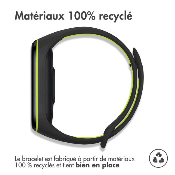 imoshion Bracelet sportif en silicone Xiaomi Mi Band 5 / 6 - Noir / Lime