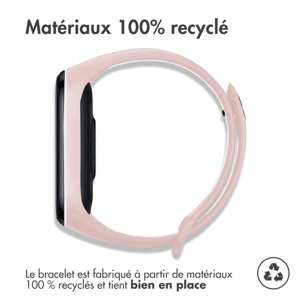 imoshion Bracelet sportif en silicone Xiaomi Mi Band 5 / 6 - Rose / Blanc